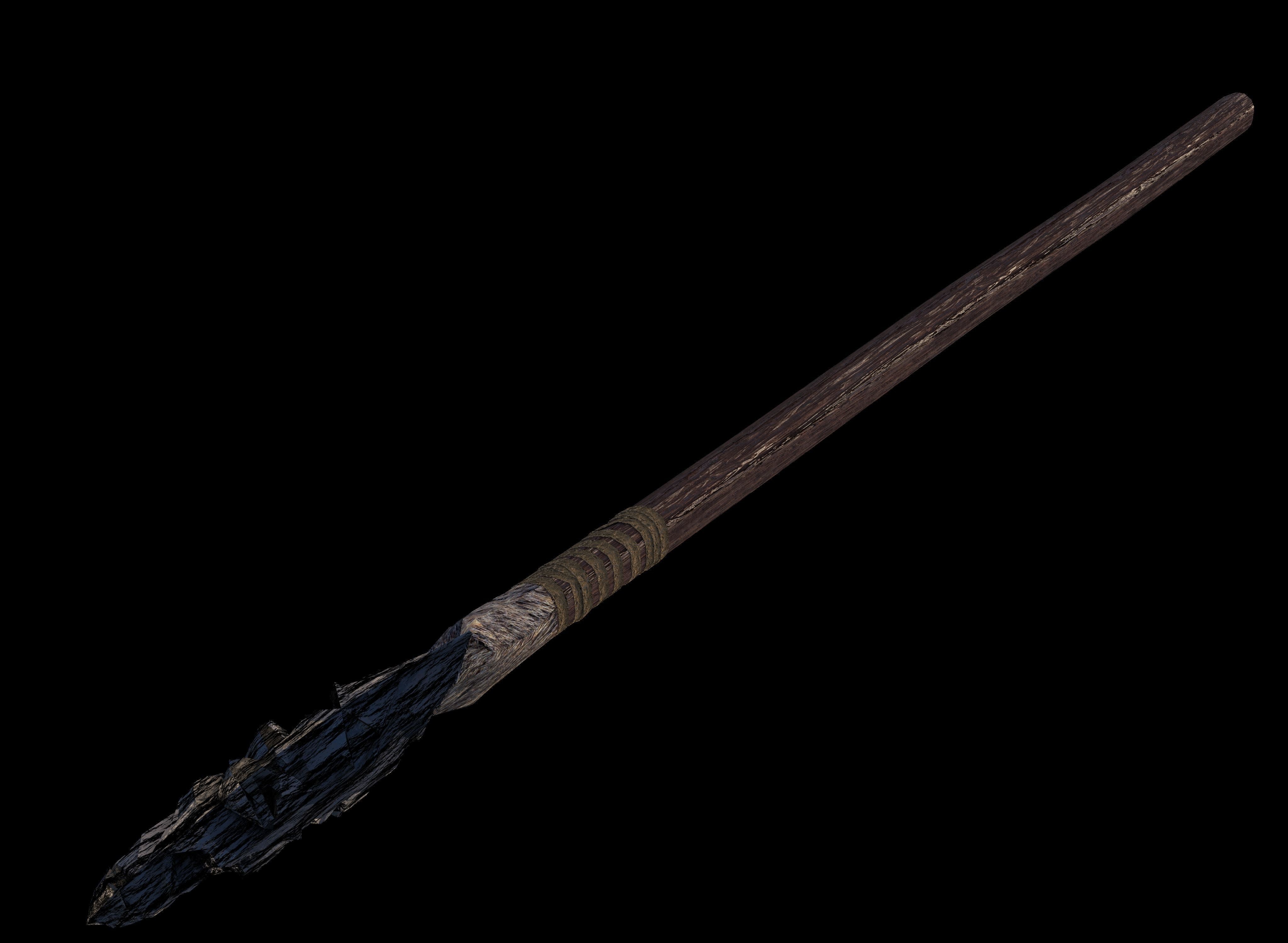 Stone Age Spear Low-poly 3D model_6