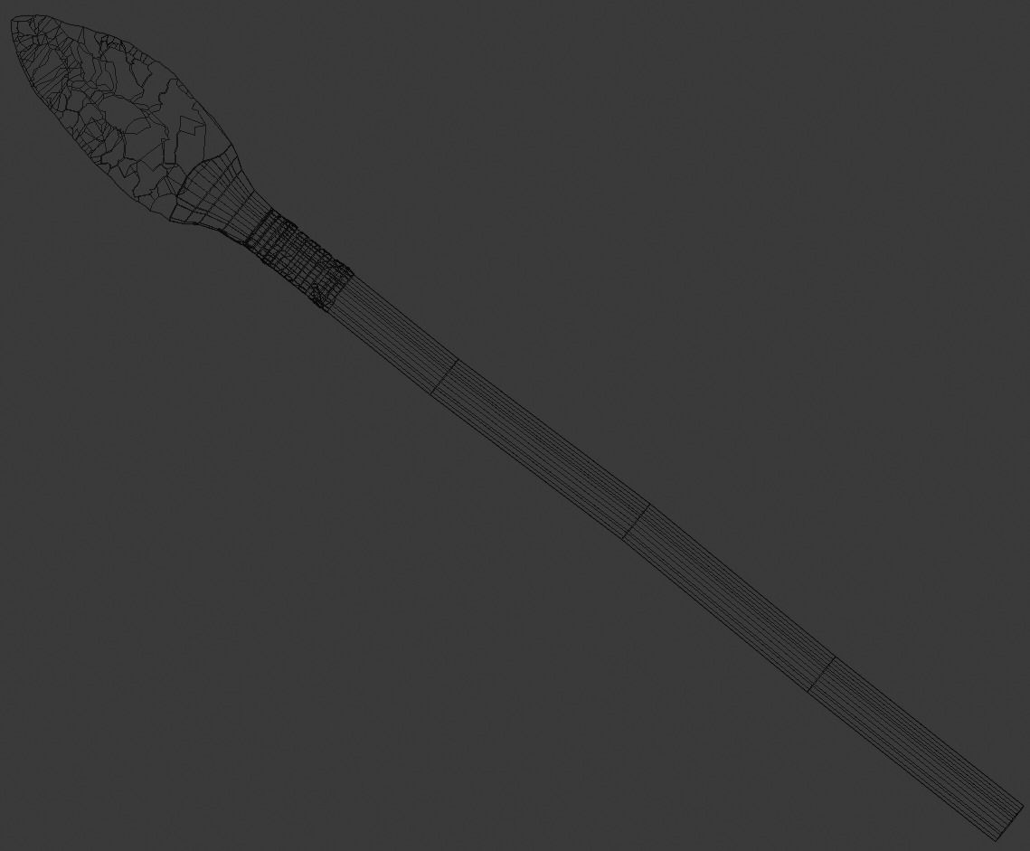 Stone Age Spear Low-poly 3D model_3