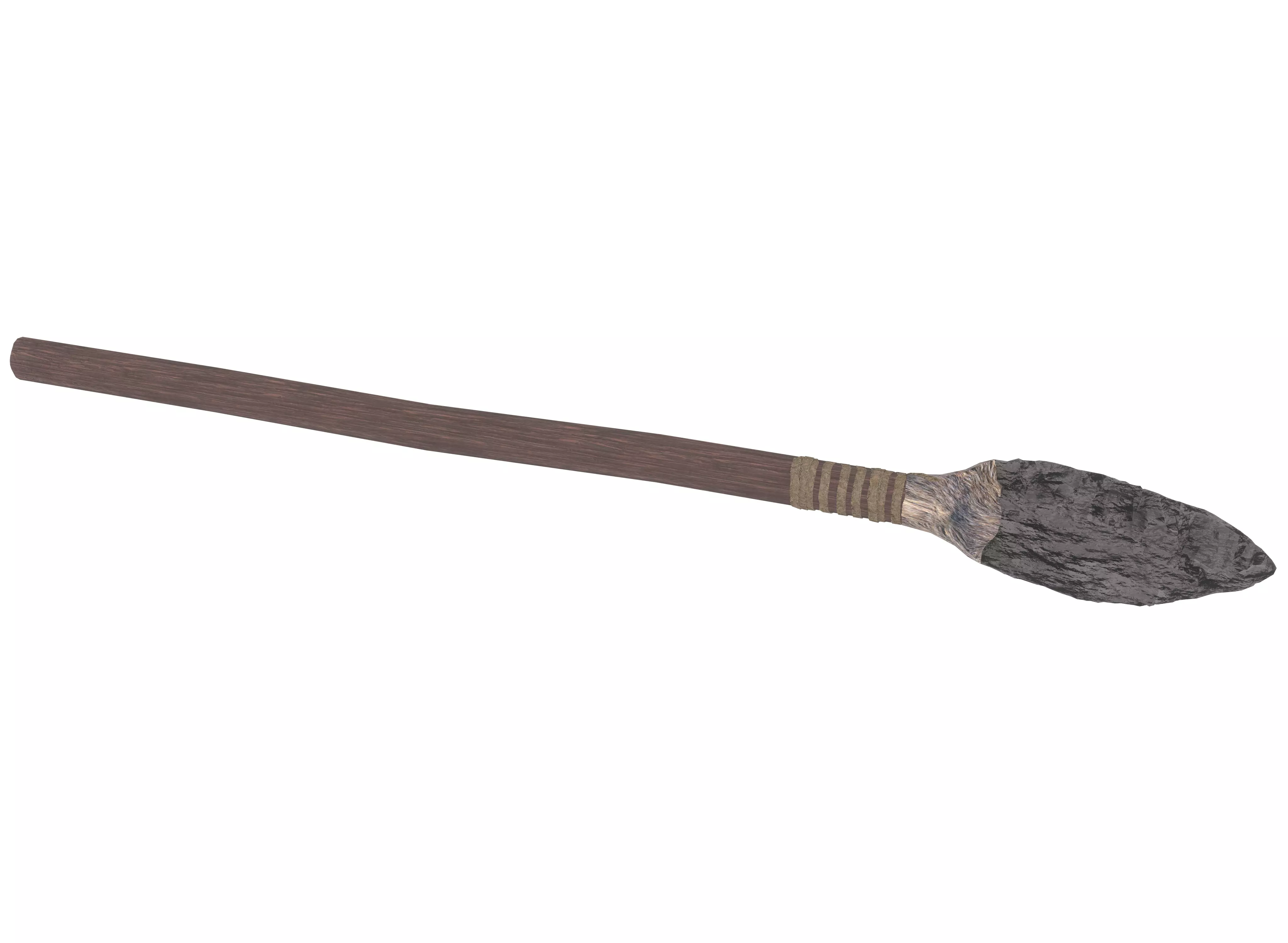 Stone Age Spear Low-poly 3D model_0