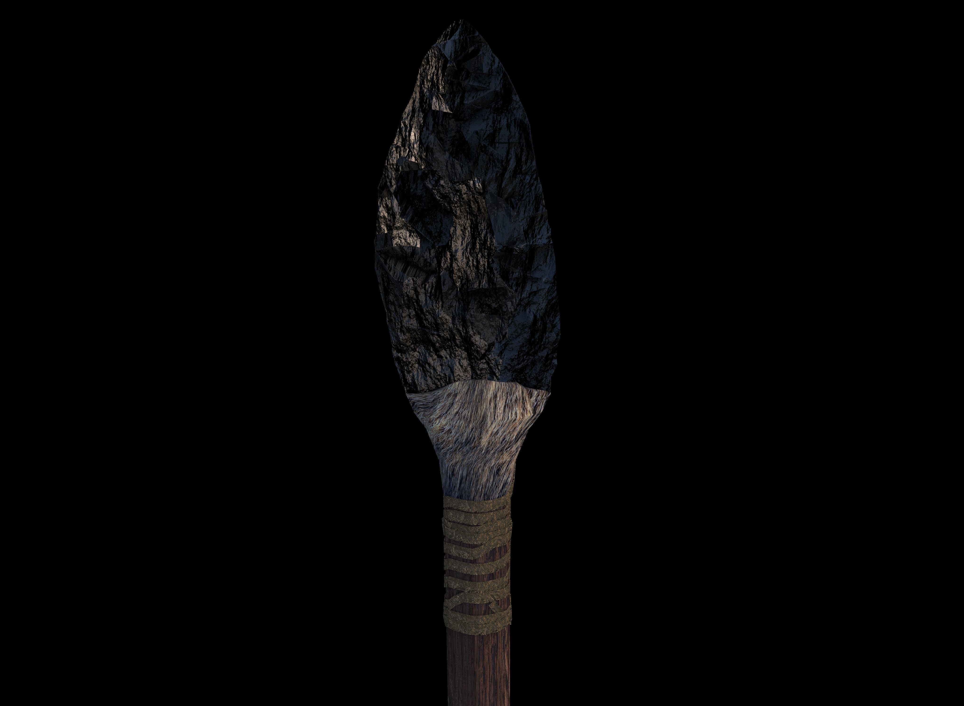 Stone Age Spear Low-poly 3D model_4