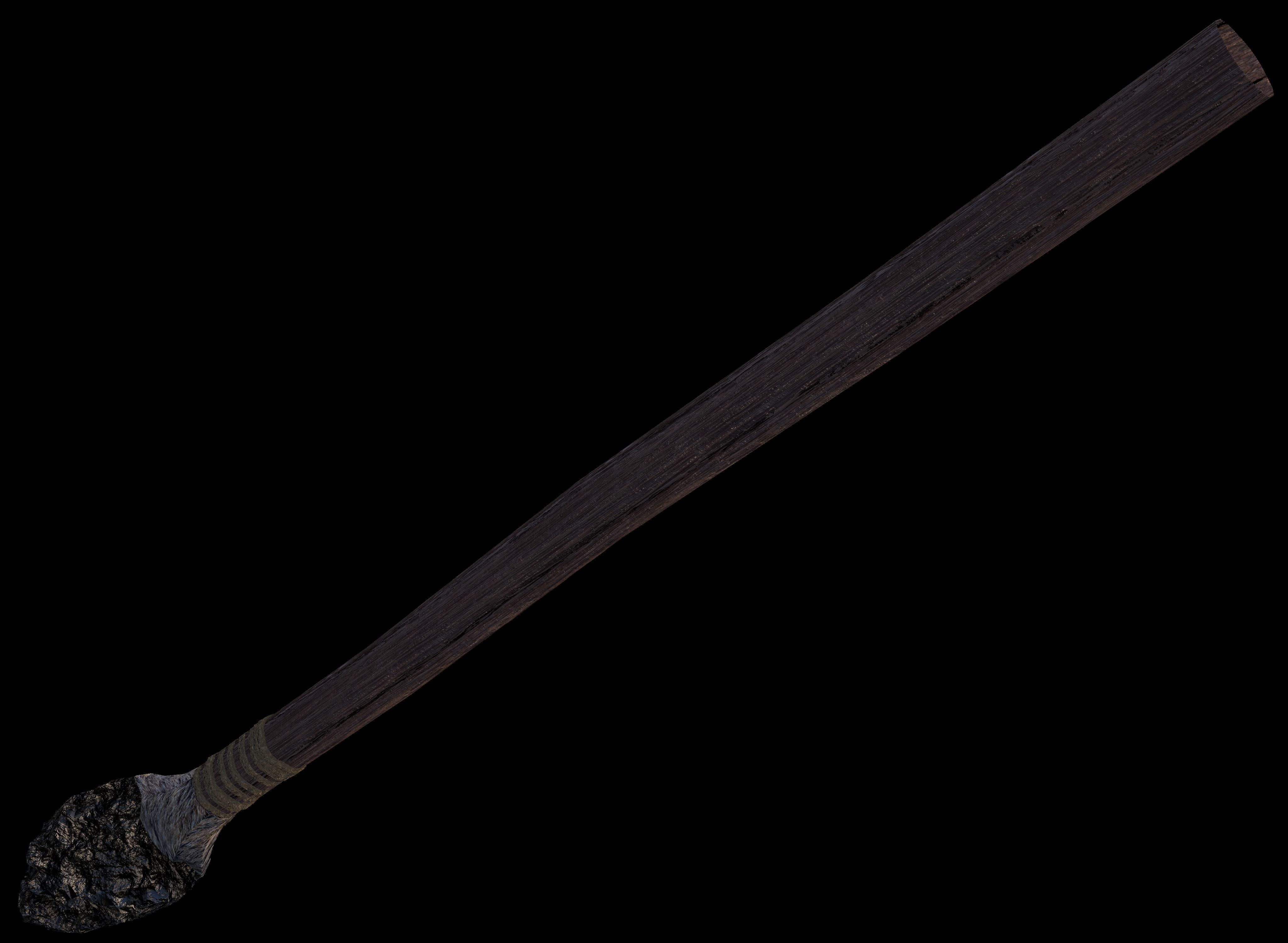 Stone Age Spear Low-poly 3D model_2