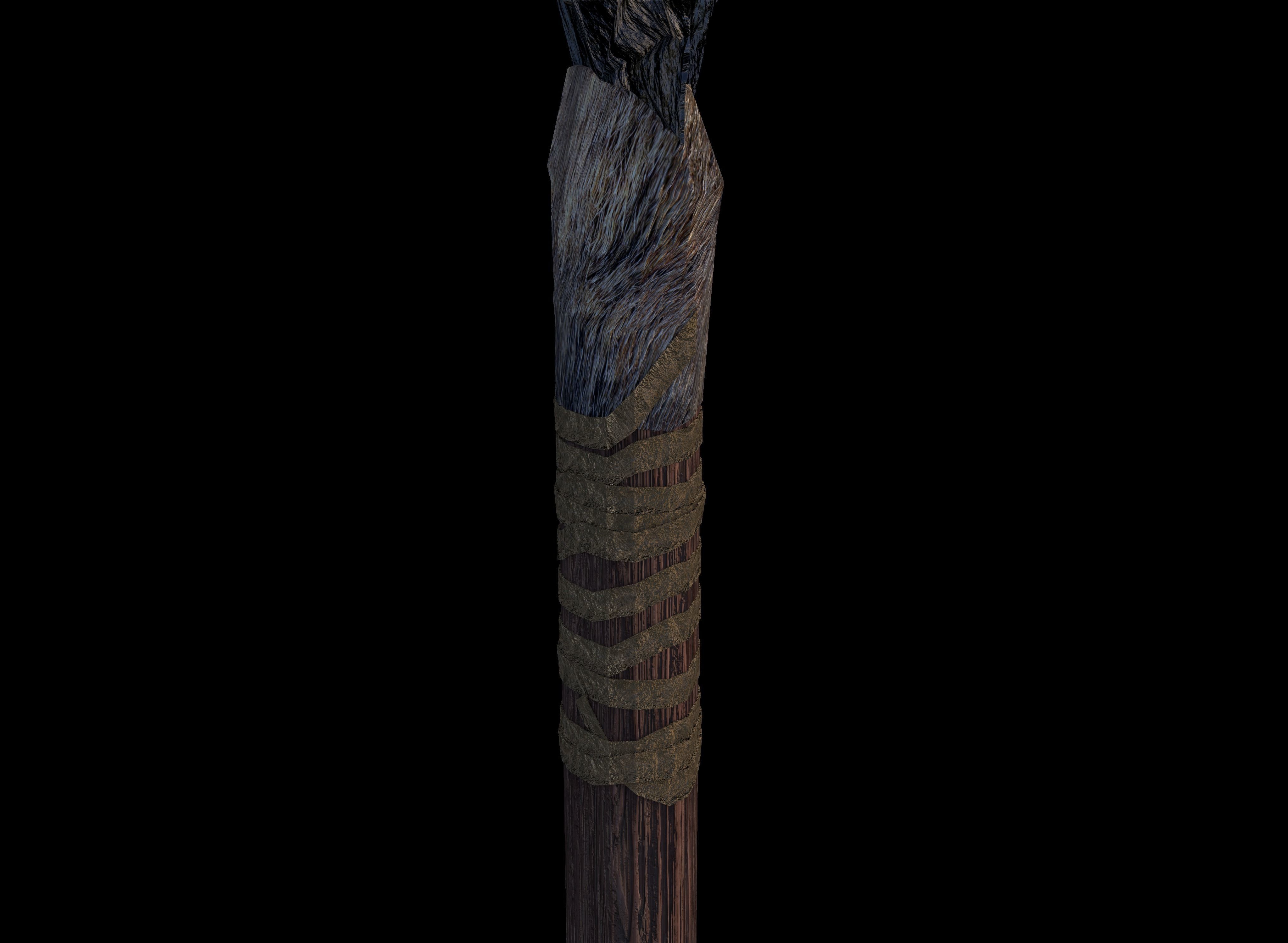 Stone Age Spear Low-poly 3D model_5