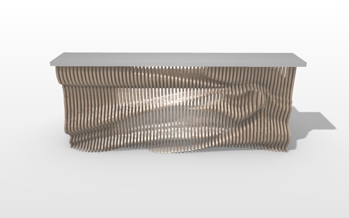 Parametric Reception Table 3D model_2