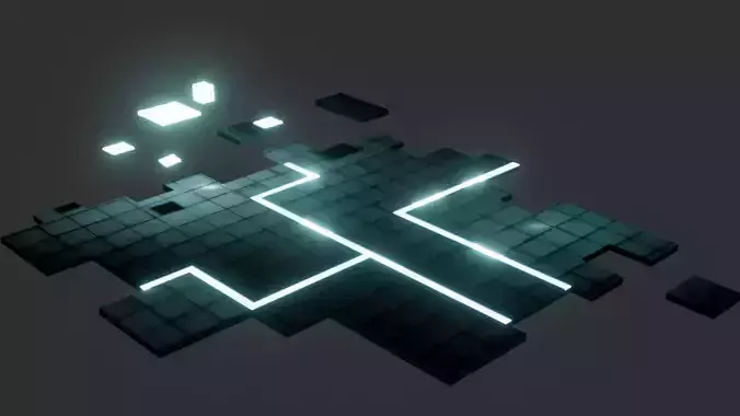 Sci-Fi Platform in the void  Low-poly 3D model