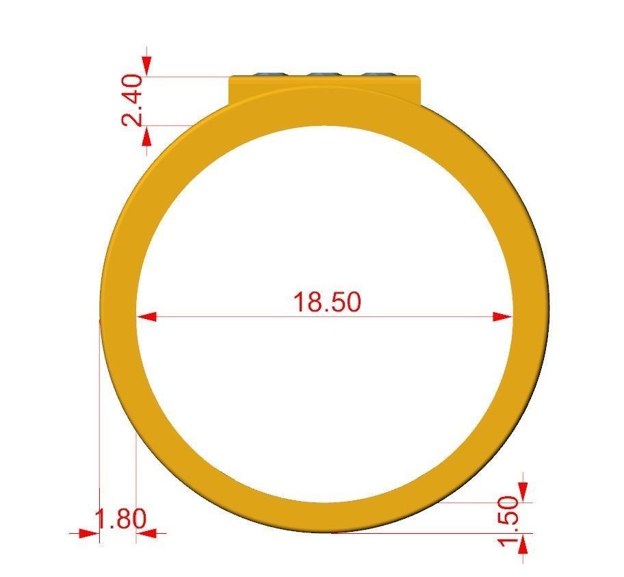  Gents Square Pattern Ring  3D print model_9