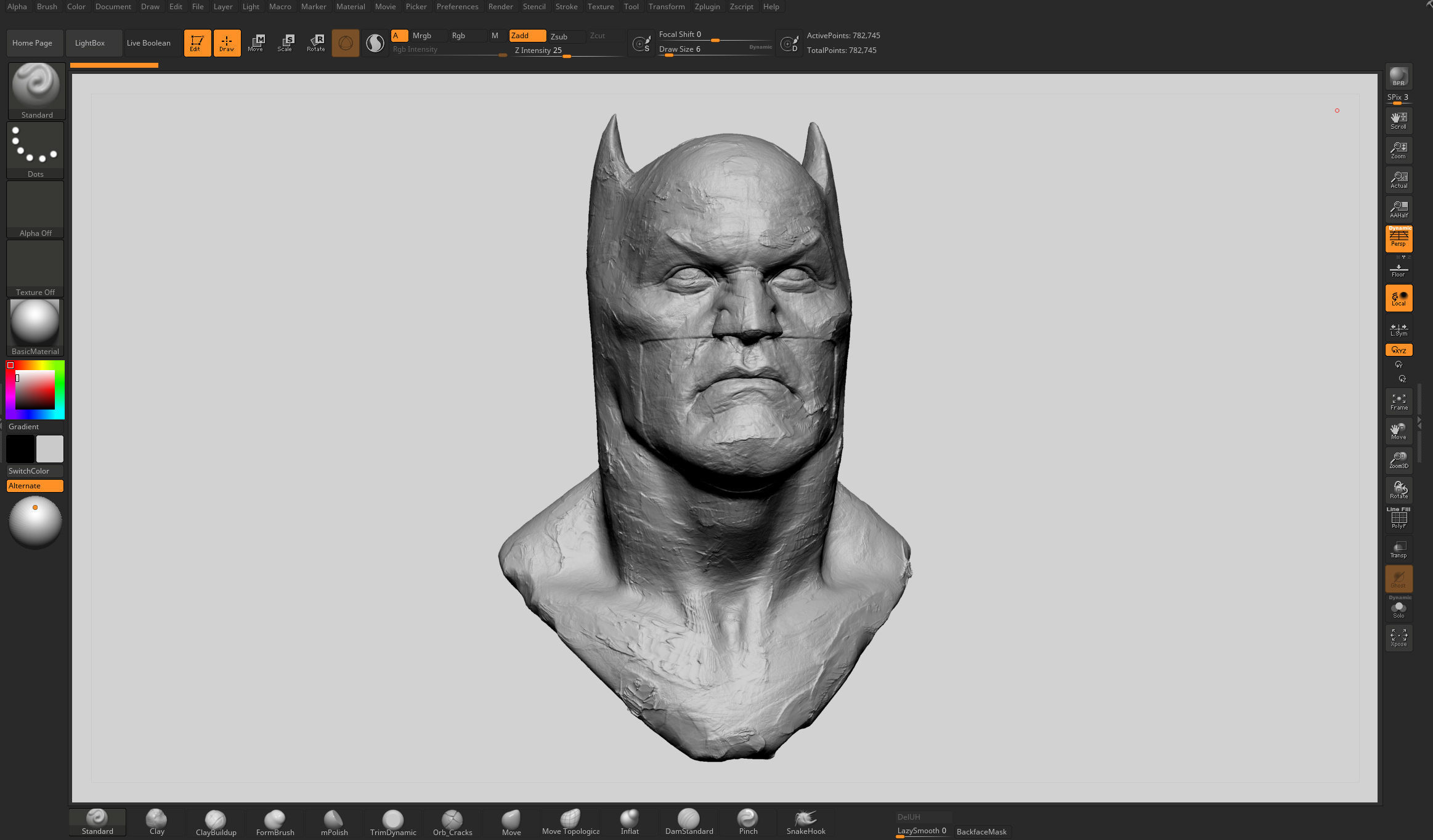 Batman Bust Clay 3D print model_10