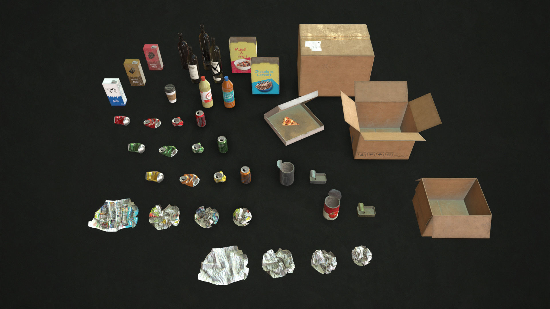 Urban Trash Low-poly 3D model_18
