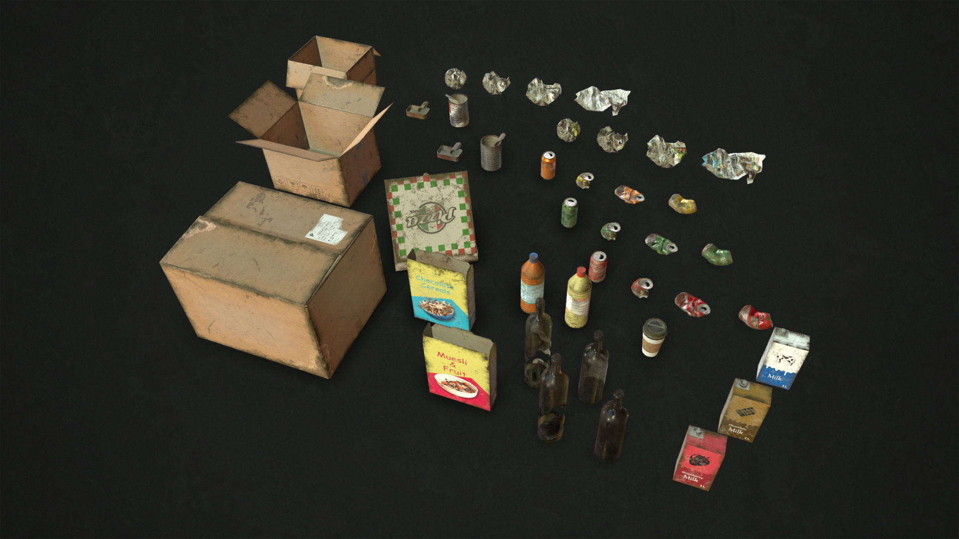 Urban Trash Low-poly 3D model_15