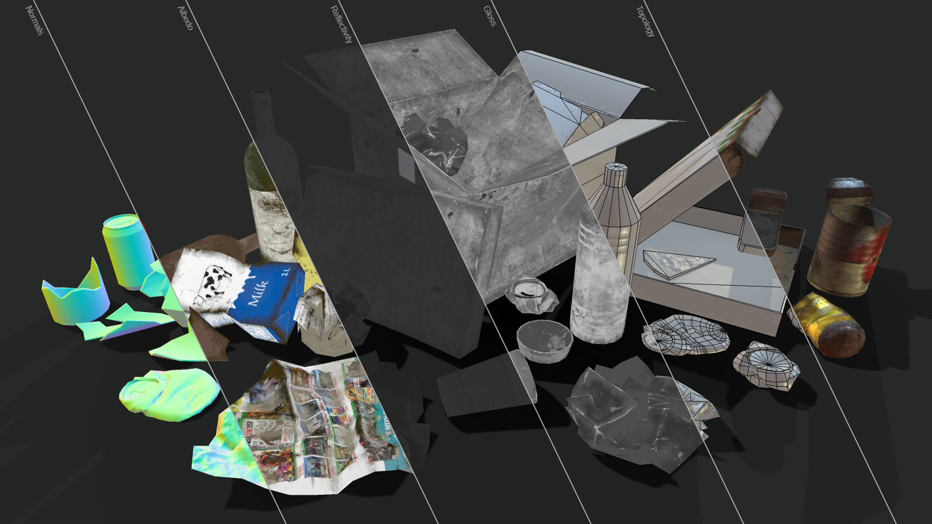 Urban Trash Low-poly 3D model_22
