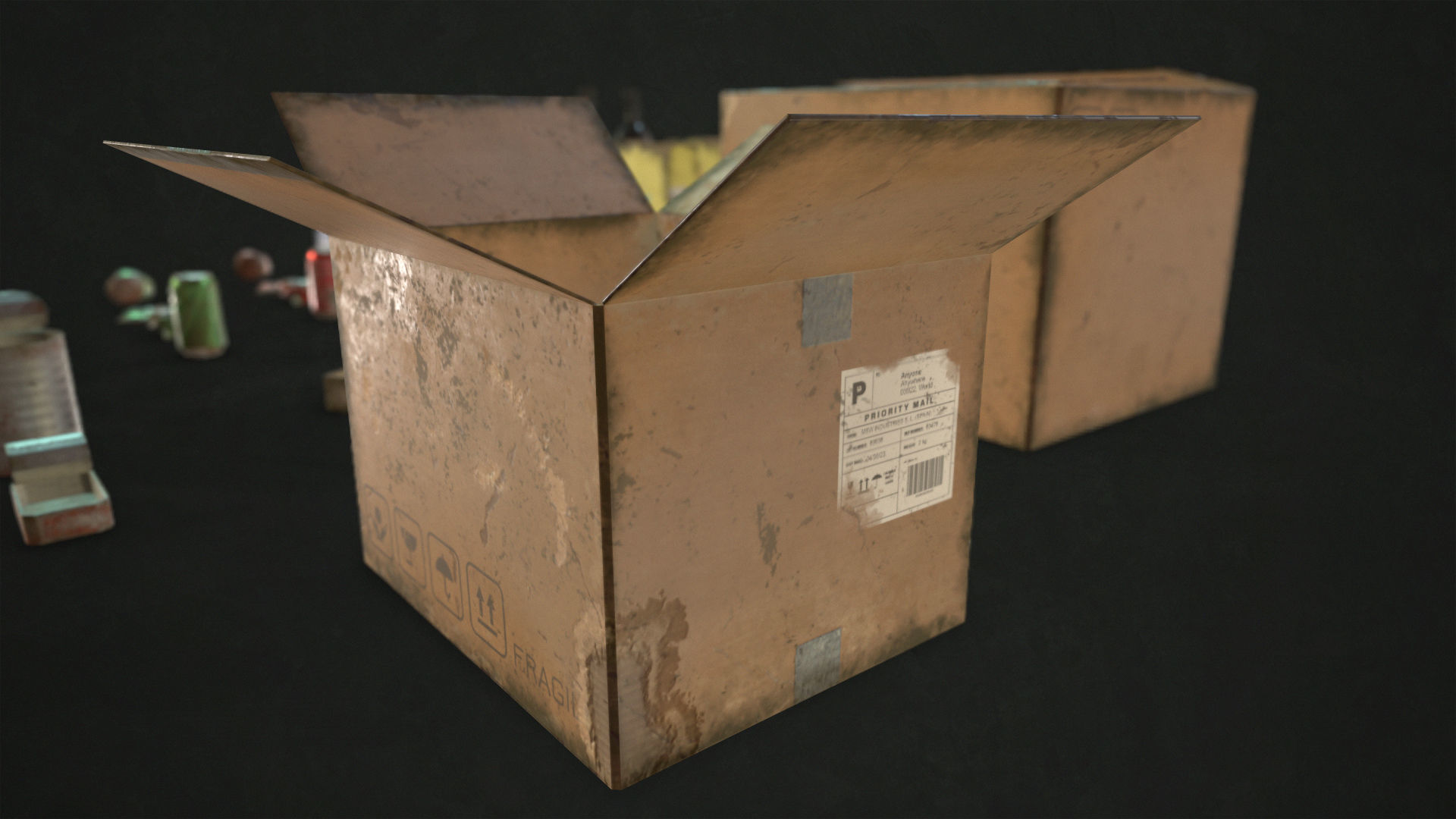 Urban Trash Low-poly 3D model_7