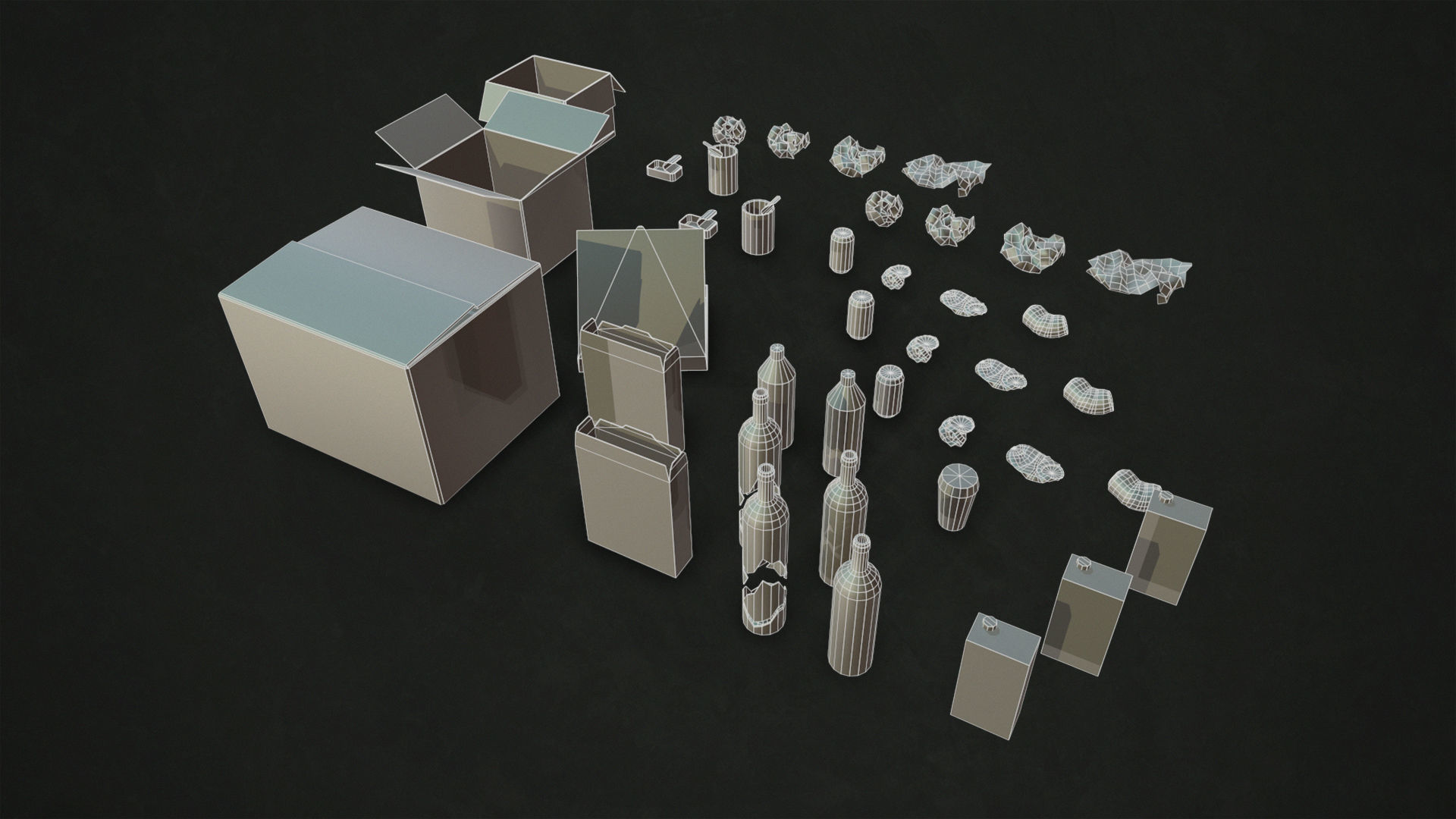 Urban Trash Low-poly 3D model_21