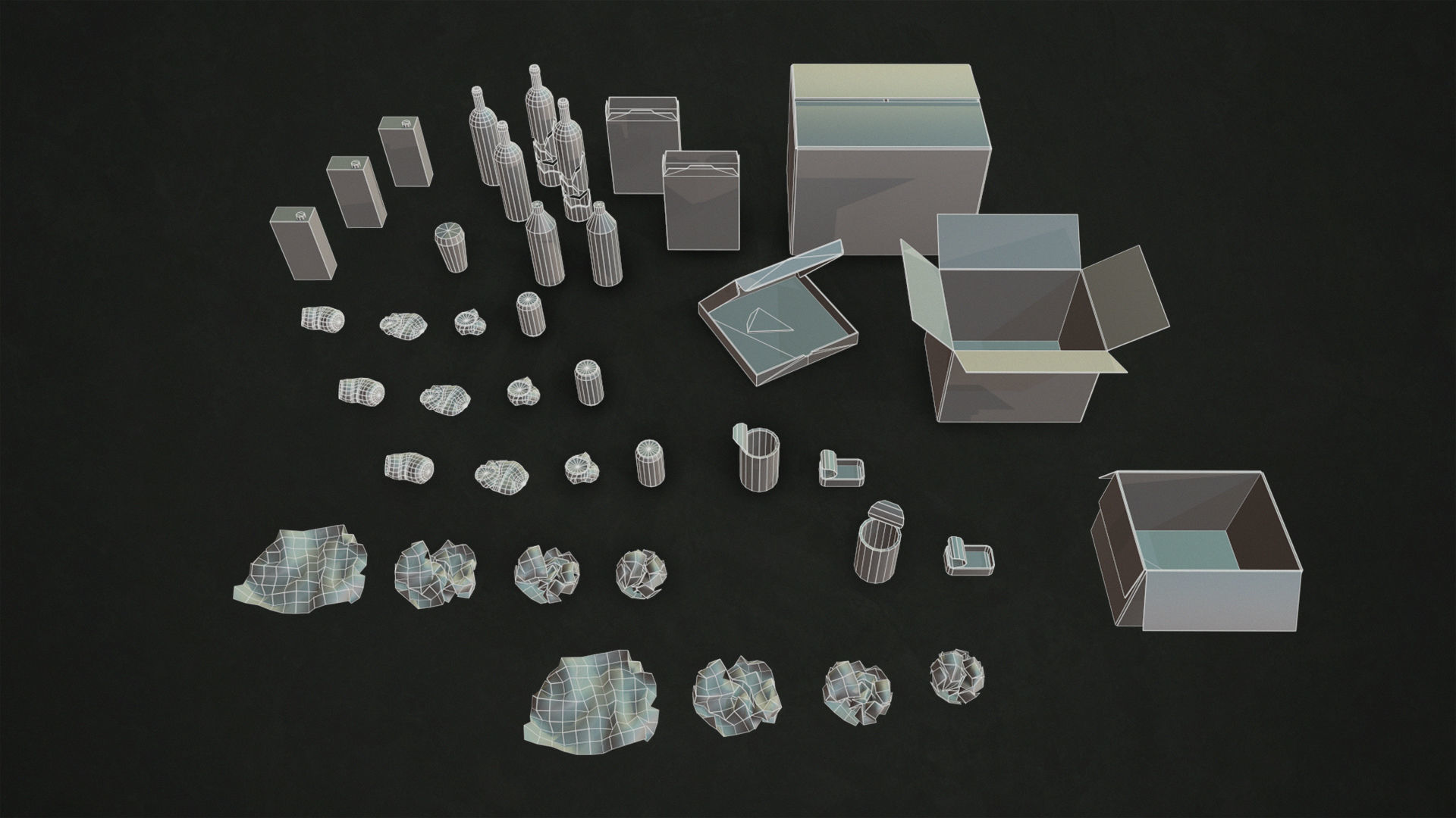 Urban Trash Low-poly 3D model_20