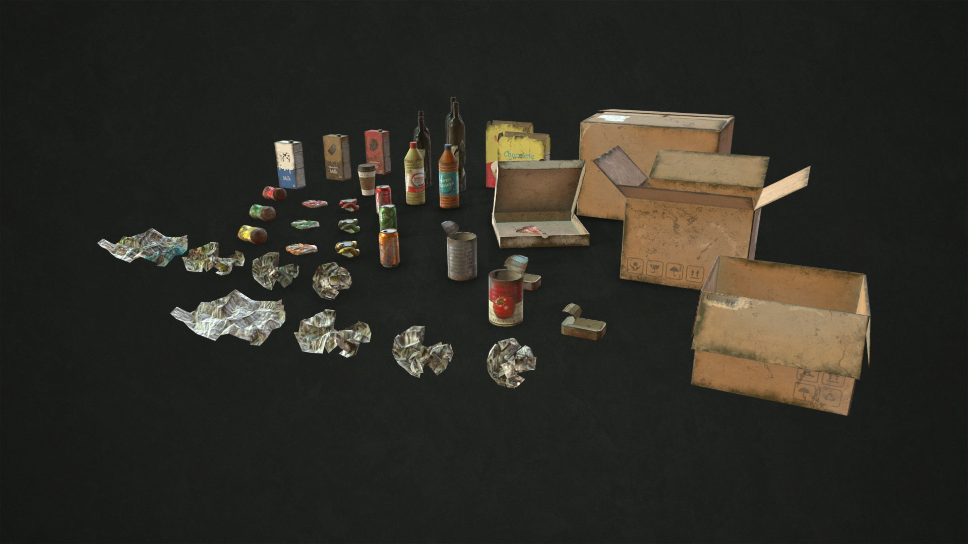 Urban Trash Low-poly 3D model_17