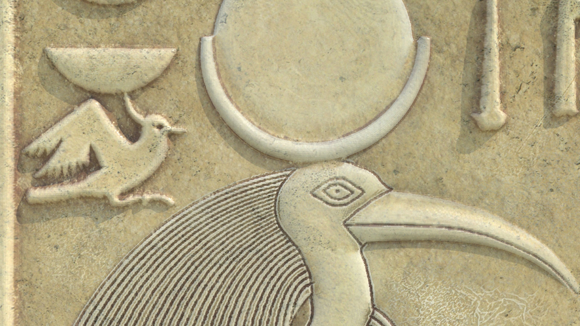 Thoth egyptian statue stretched canvas Low-poly 3D model_5