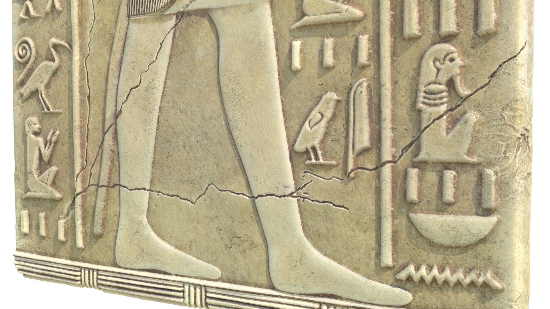 Thoth egyptian statue stretched canvas Low-poly 3D model_4