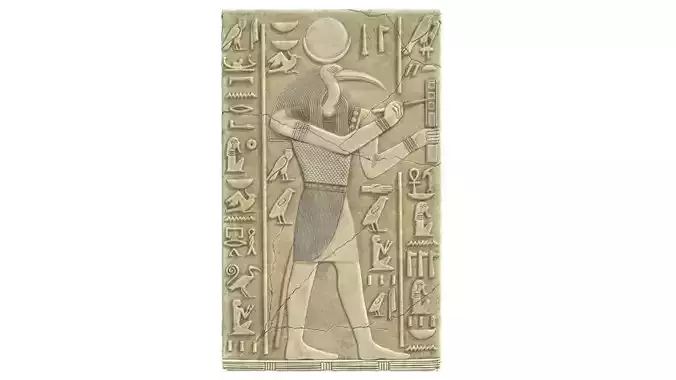 Thoth egyptian statue stretched canvas