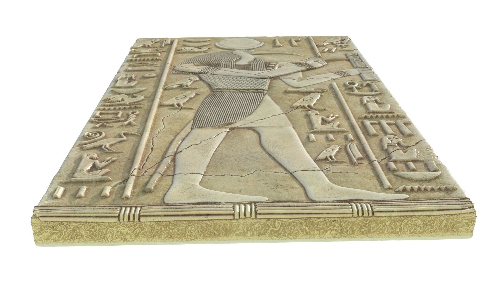 Thoth egyptian statue stretched canvas Low-poly 3D model_6
