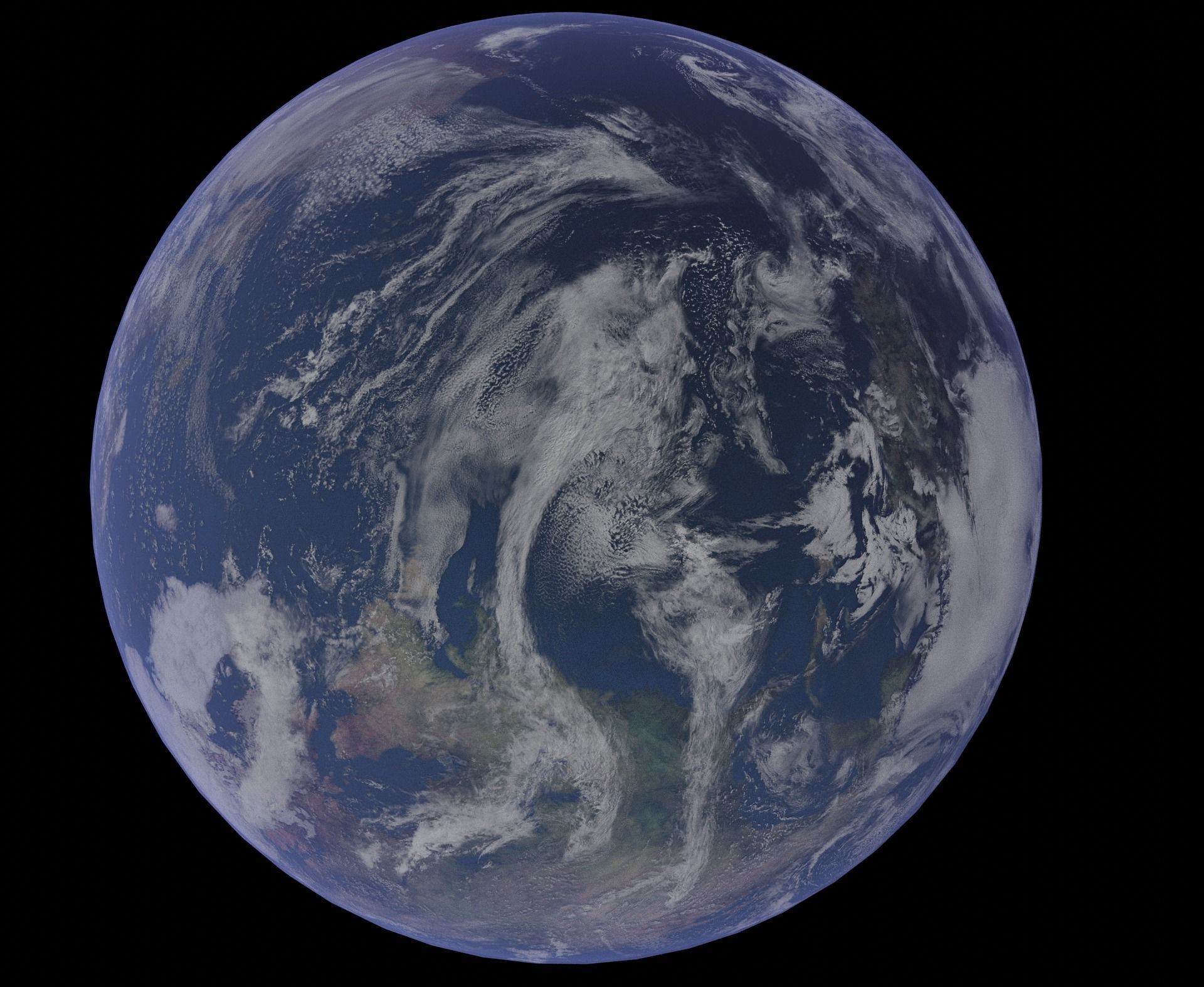 Earth 3D model from space Low-poly 3D model_5