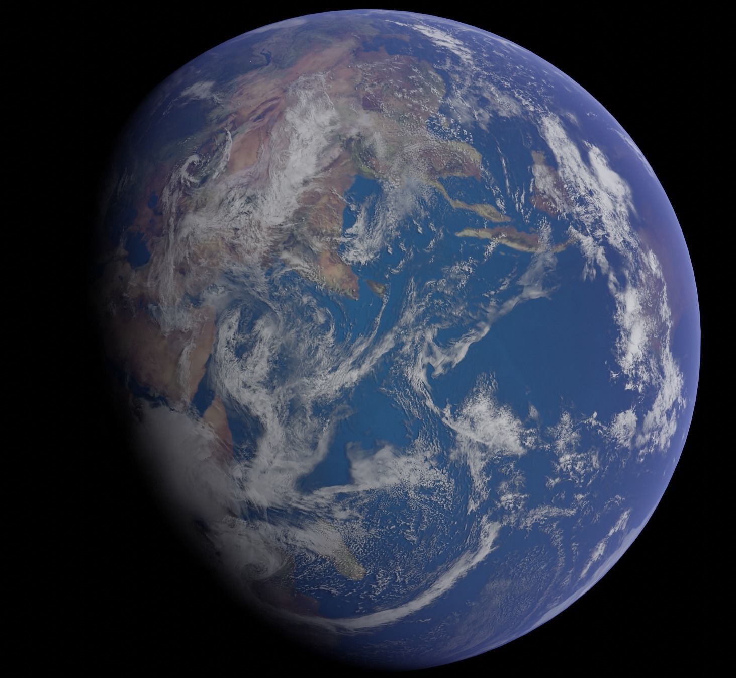 Earth 3D model from space Low-poly 3D model_3