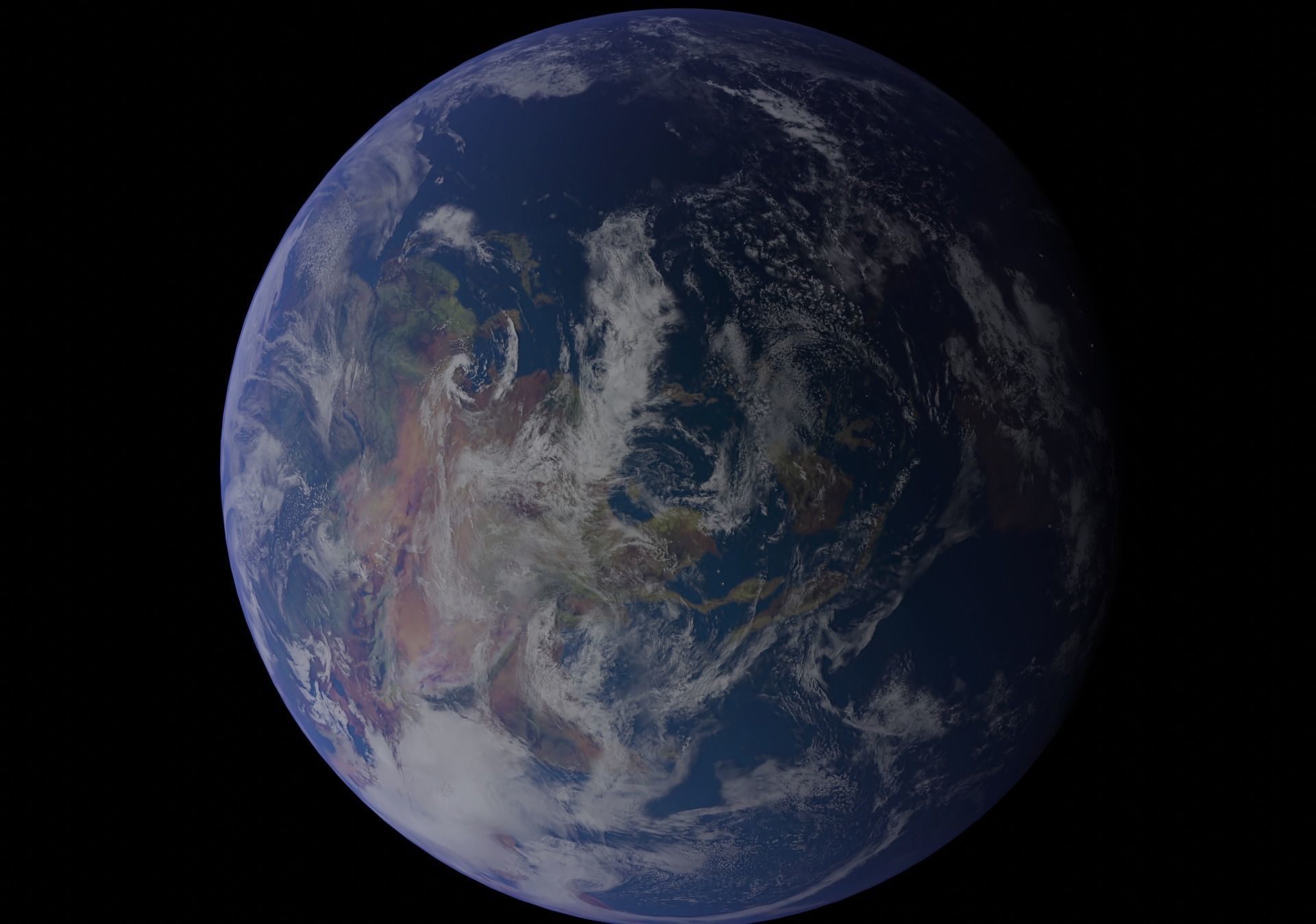 Earth 3D model from space Low-poly 3D model_4