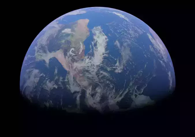 Earth 3D model from space