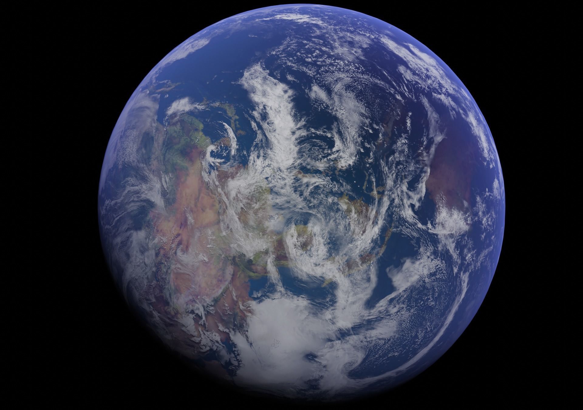Earth 3D model from space Low-poly 3D model_2