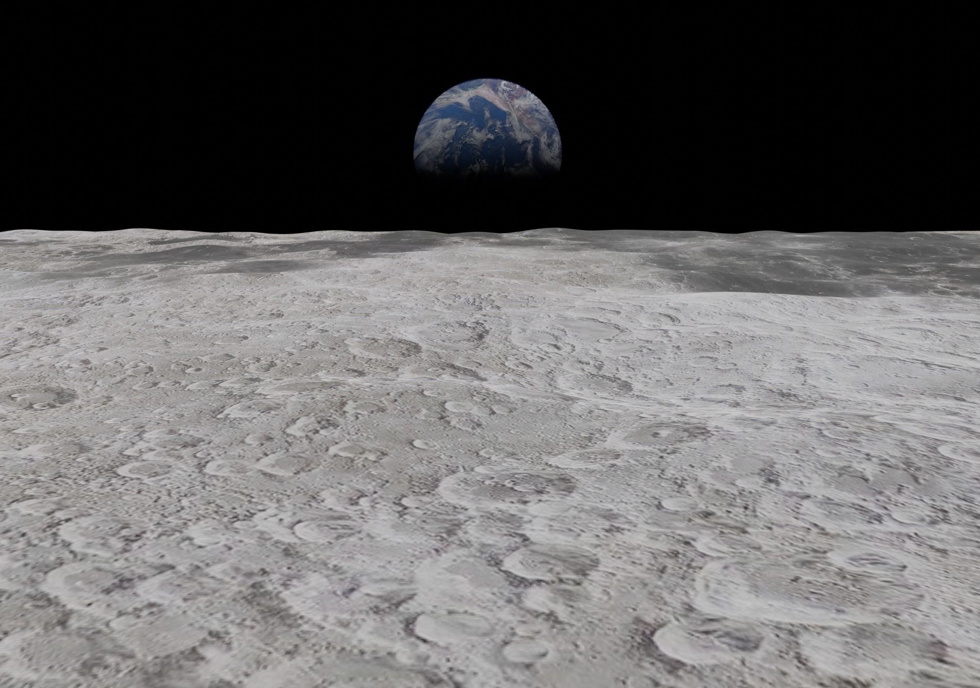 Earth 3D model from space Low-poly 3D model_1