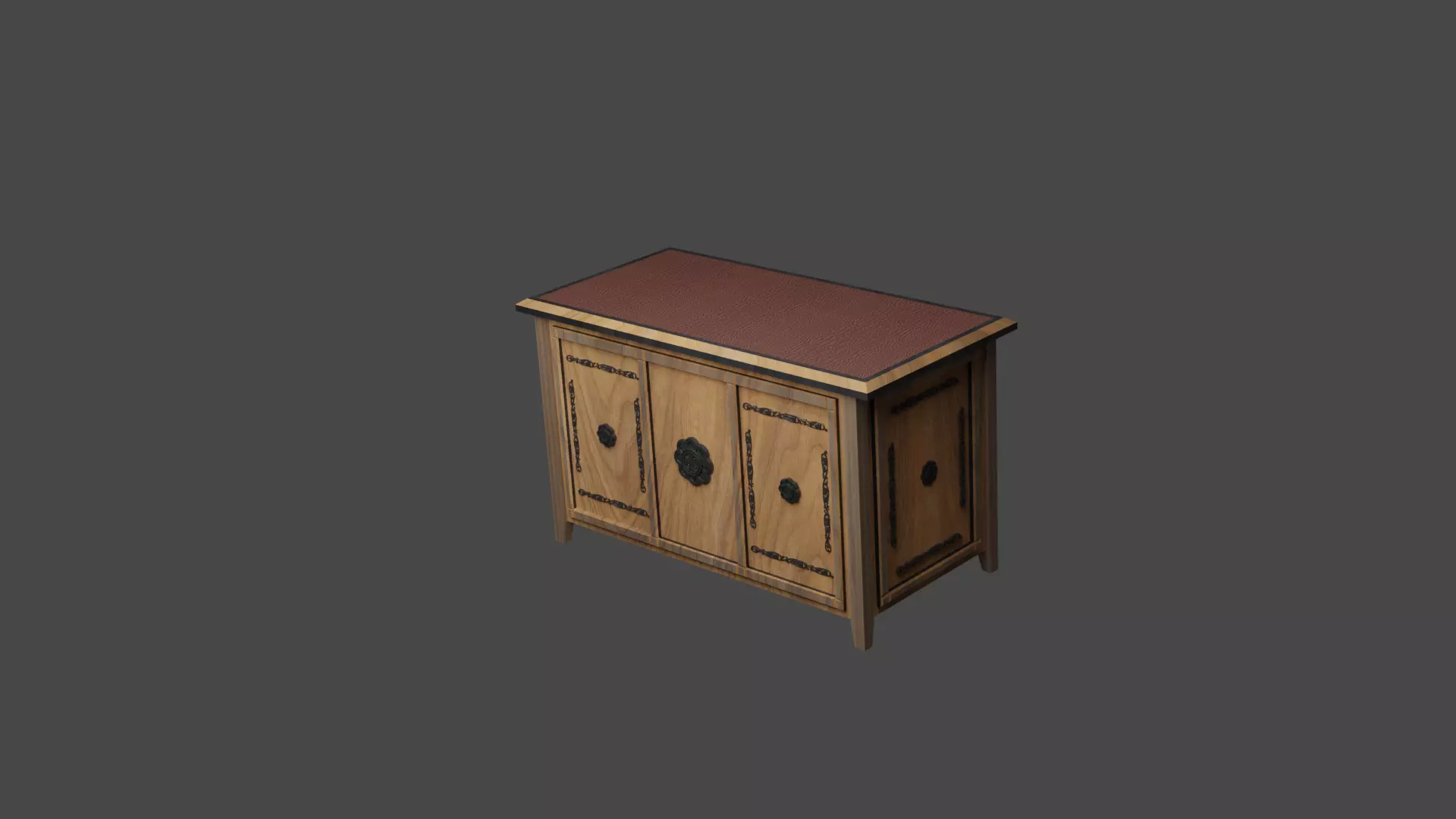 table wooden cabinet 3D model_0