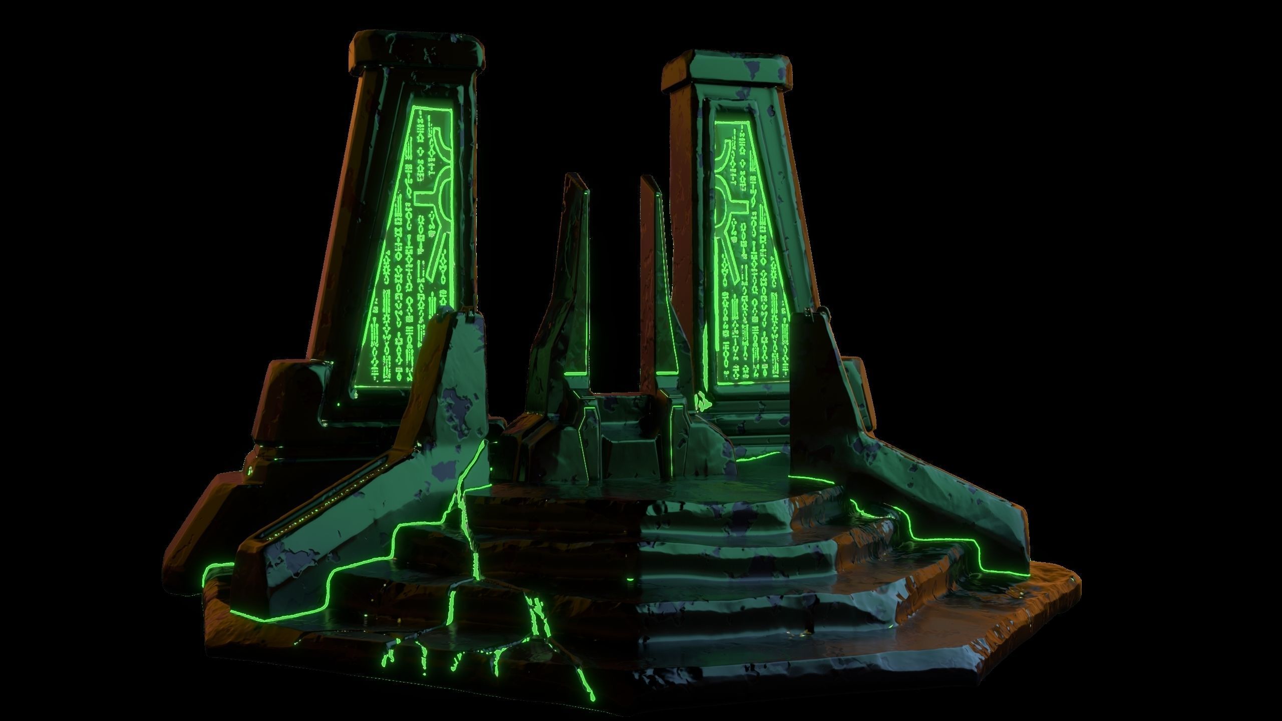 Necron throne room Warhammer 40000 3D print model_6