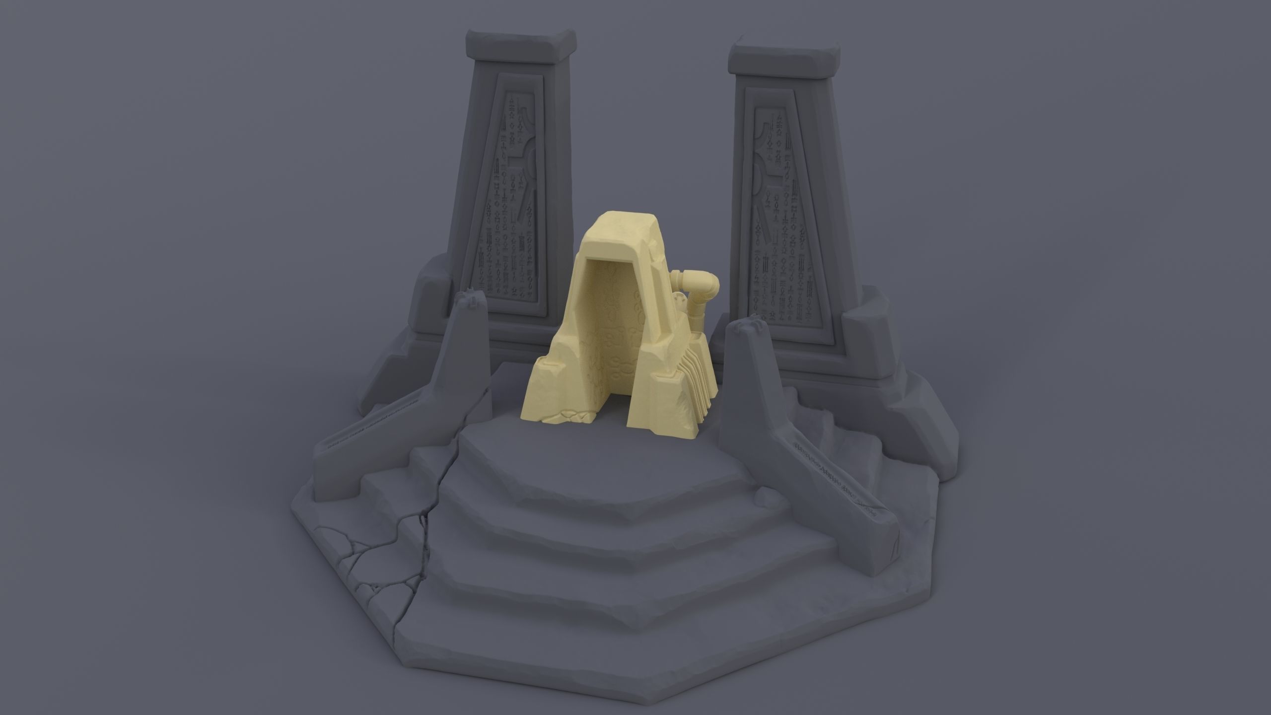 Necron throne room Warhammer 40000 3D print model_4