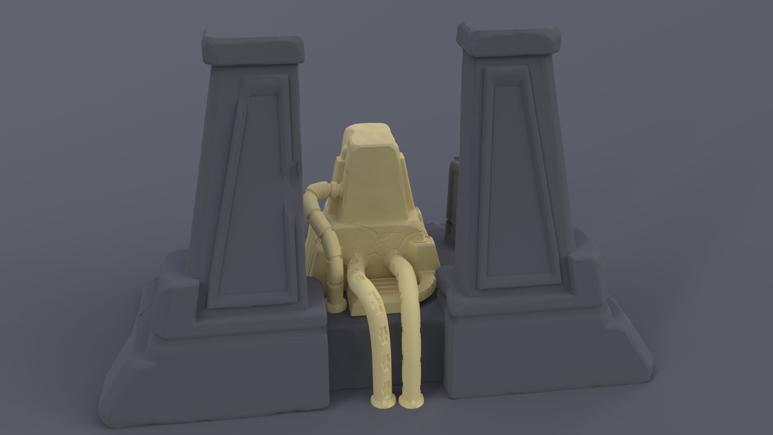 Necron throne room Warhammer 40000 3D print model_5