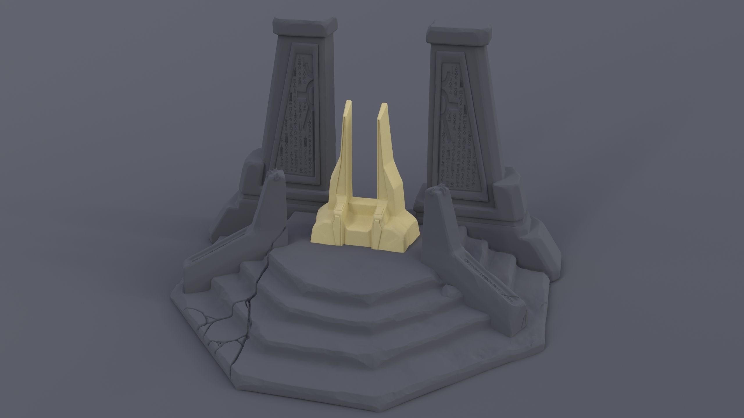 Necron throne room Warhammer 40000 3D print model_2
