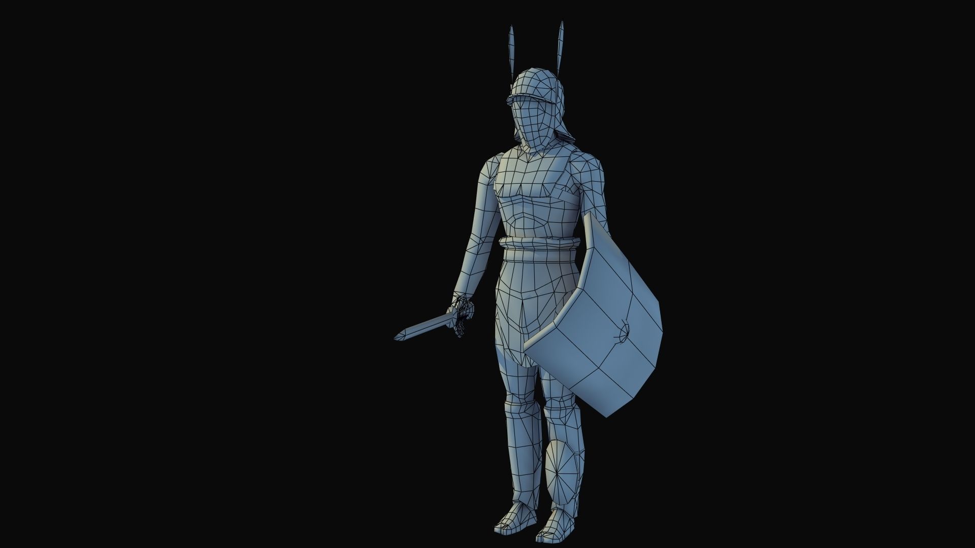 Provocator Gladiator Low-poly 3D model_43