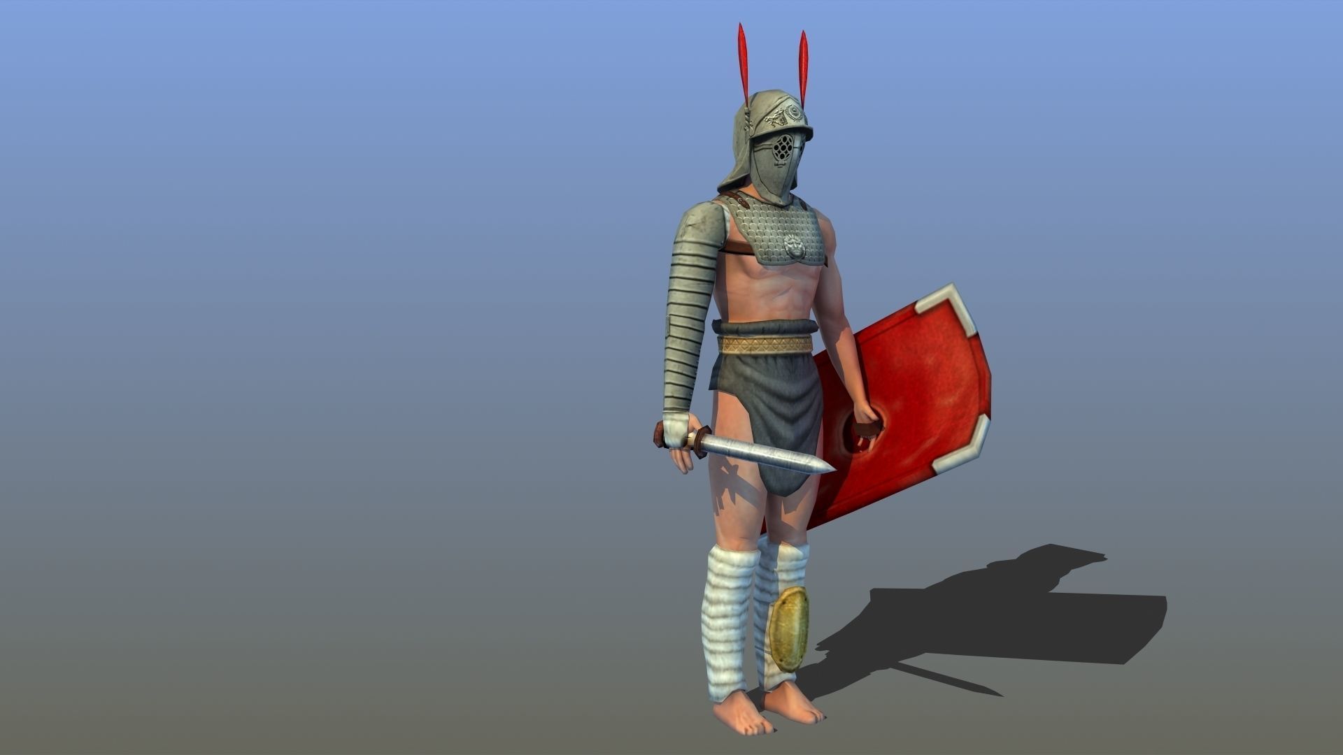Provocator Gladiator Low-poly 3D model_4
