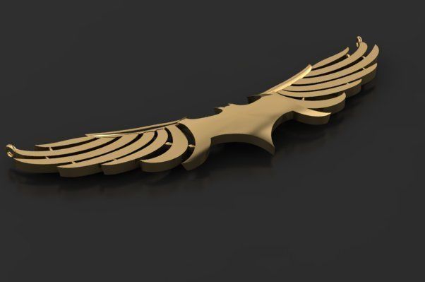 Bat Pendant basic  3D print model_2