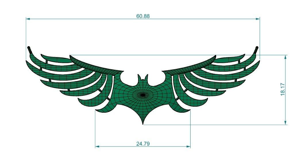 Bat Pendant basic  3D print model_5