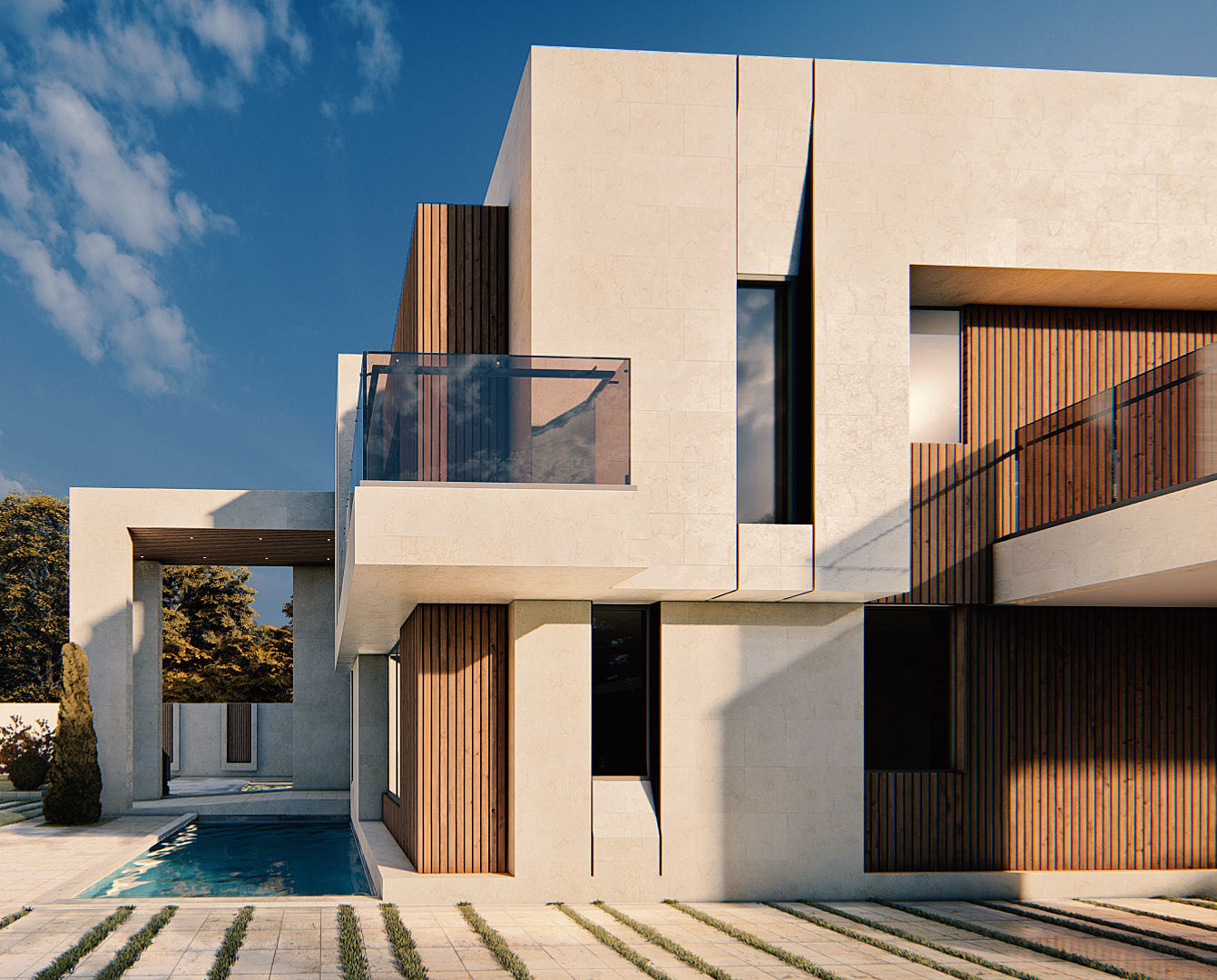 Family Villa 3D model_2