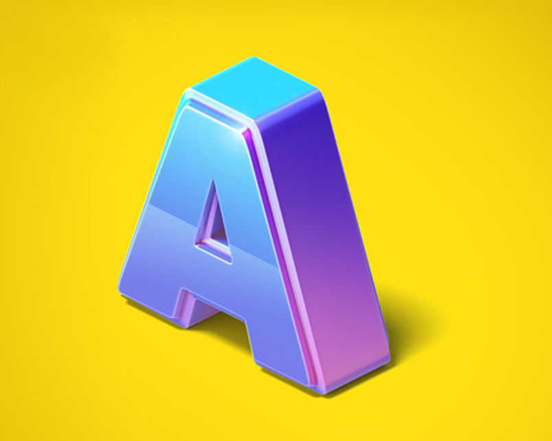 Alphabet - Letters and number 3D model_7
