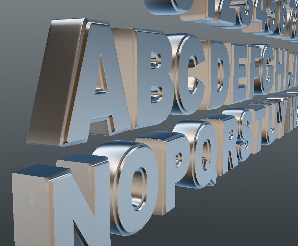 Alphabet - Letters and number 3D model_3