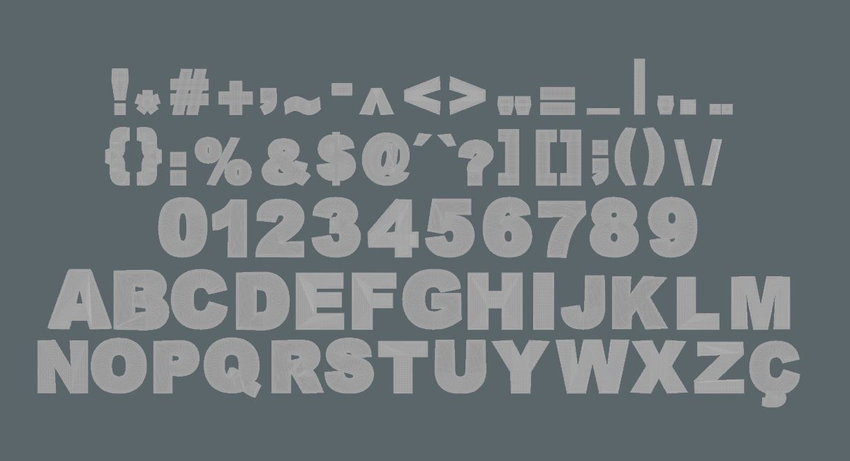 Alphabet - Letters and number 3D model_1