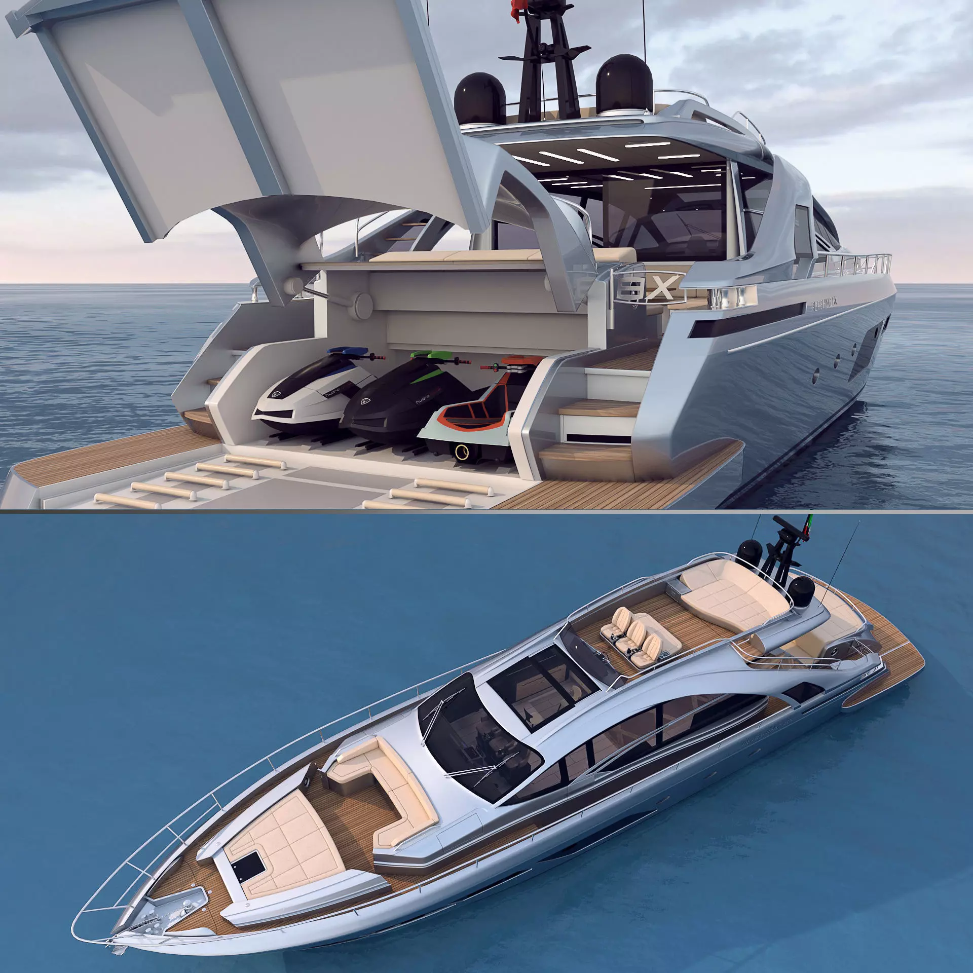 Pershing-8x and Hydrospace 1 HSR Benelli S4 3D model