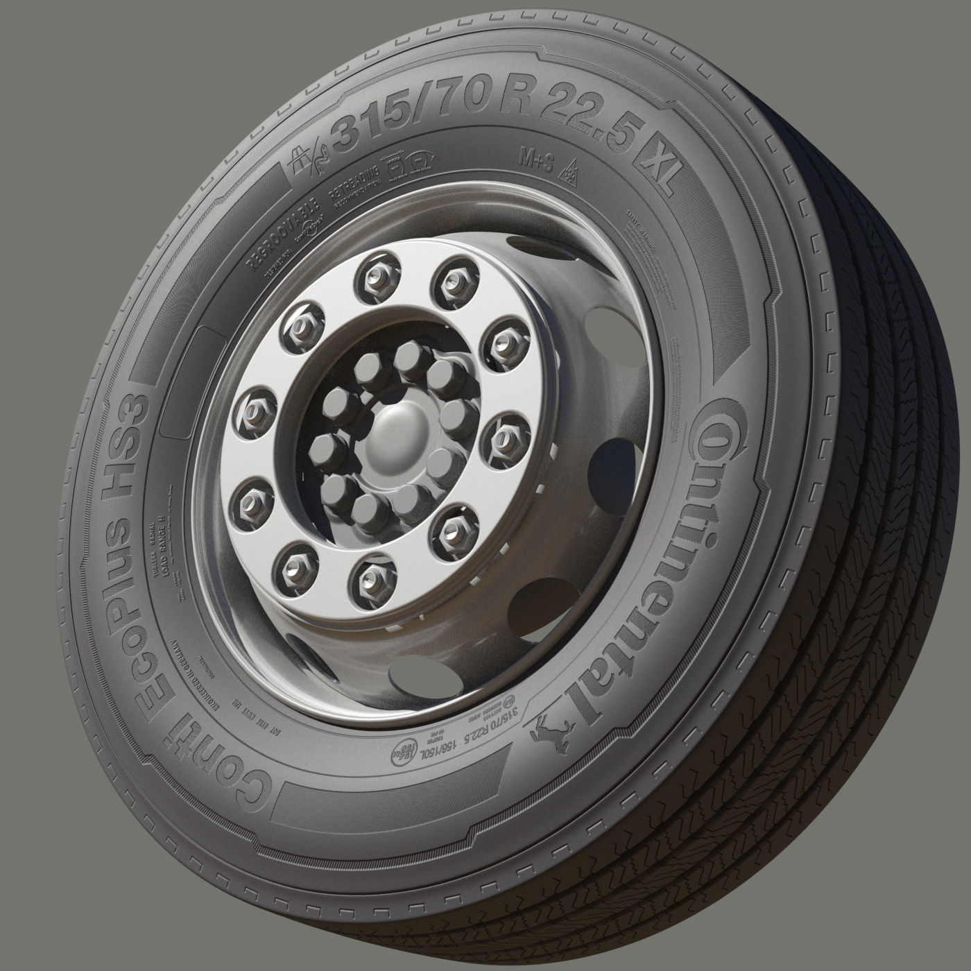 Truck Wheel 3D model_4