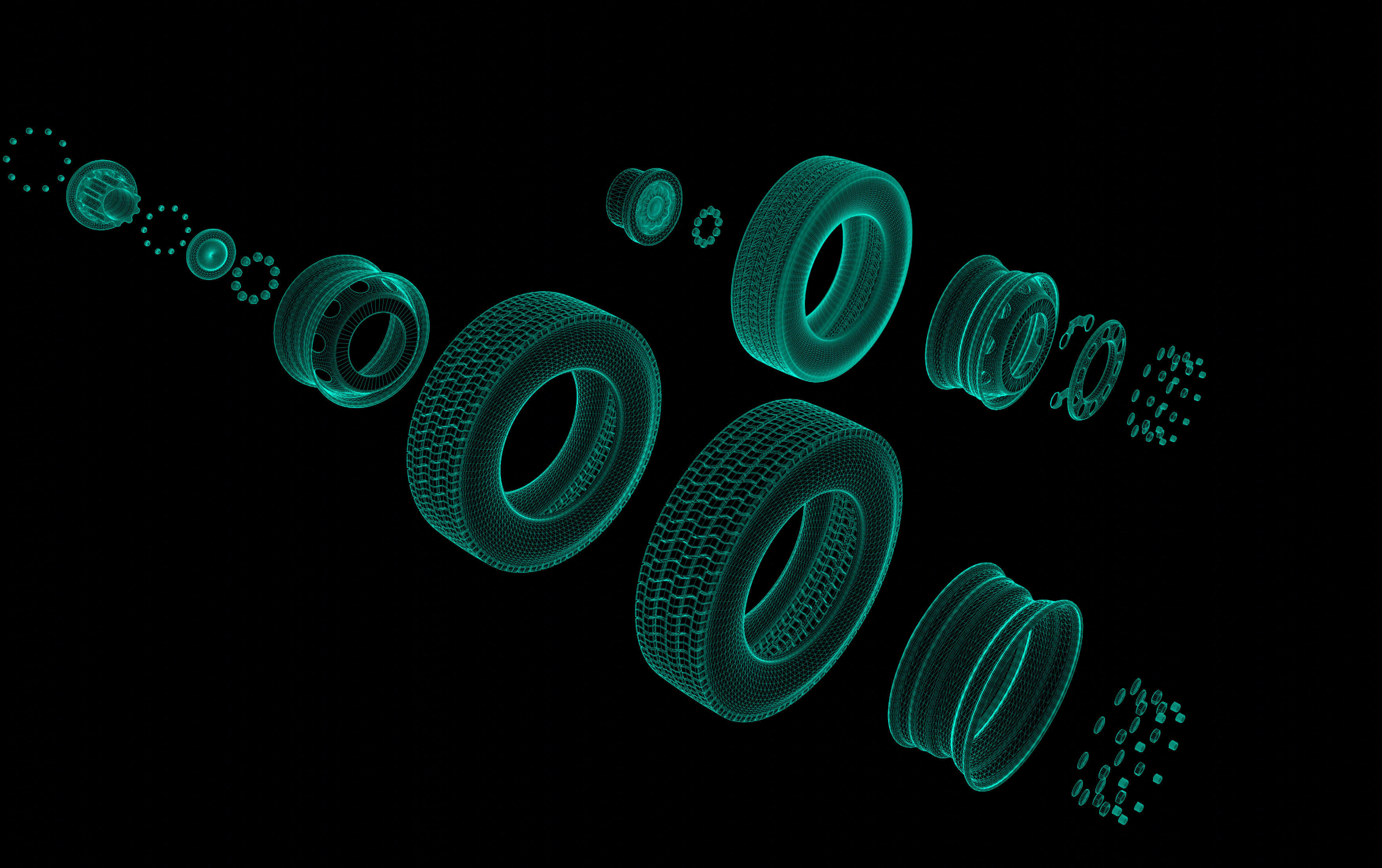 Truck Wheel 3D model_14