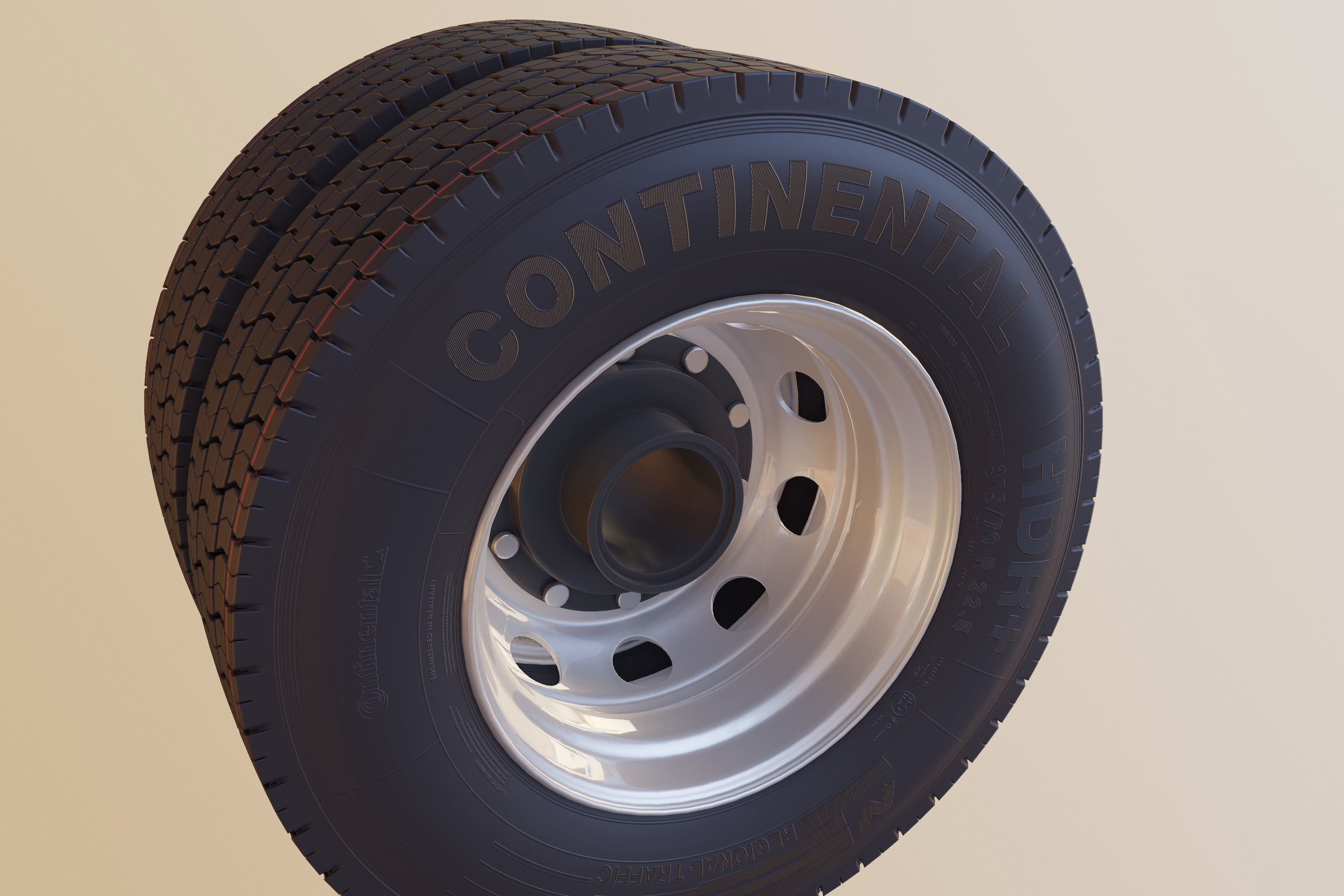 Truck Wheel 3D model_8