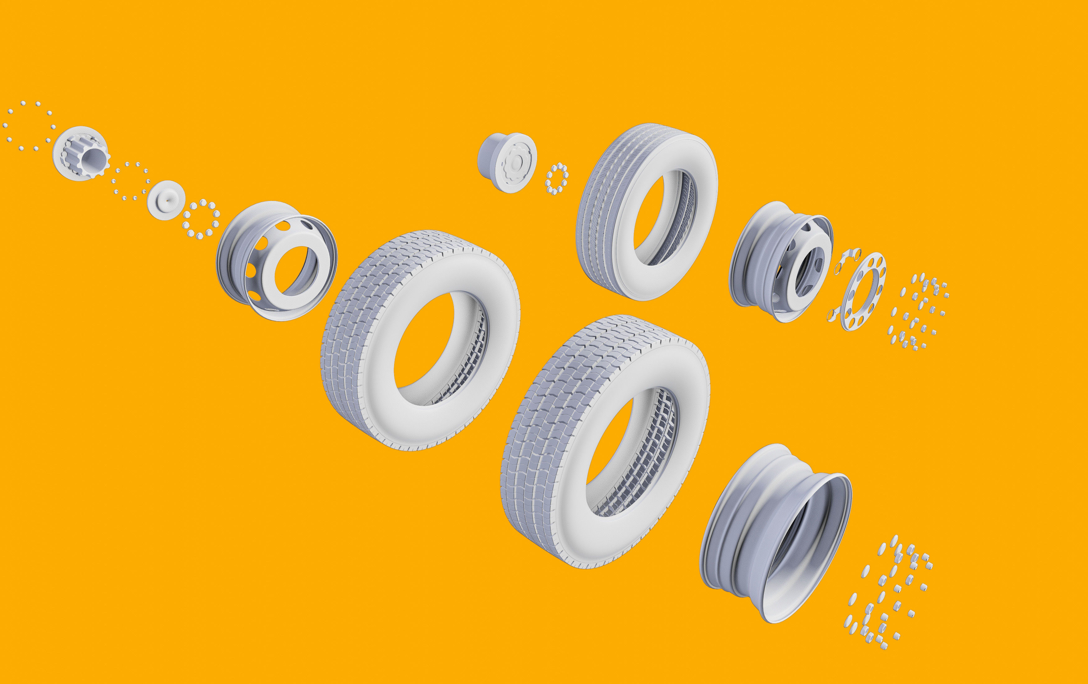 Truck Wheel 3D model_13