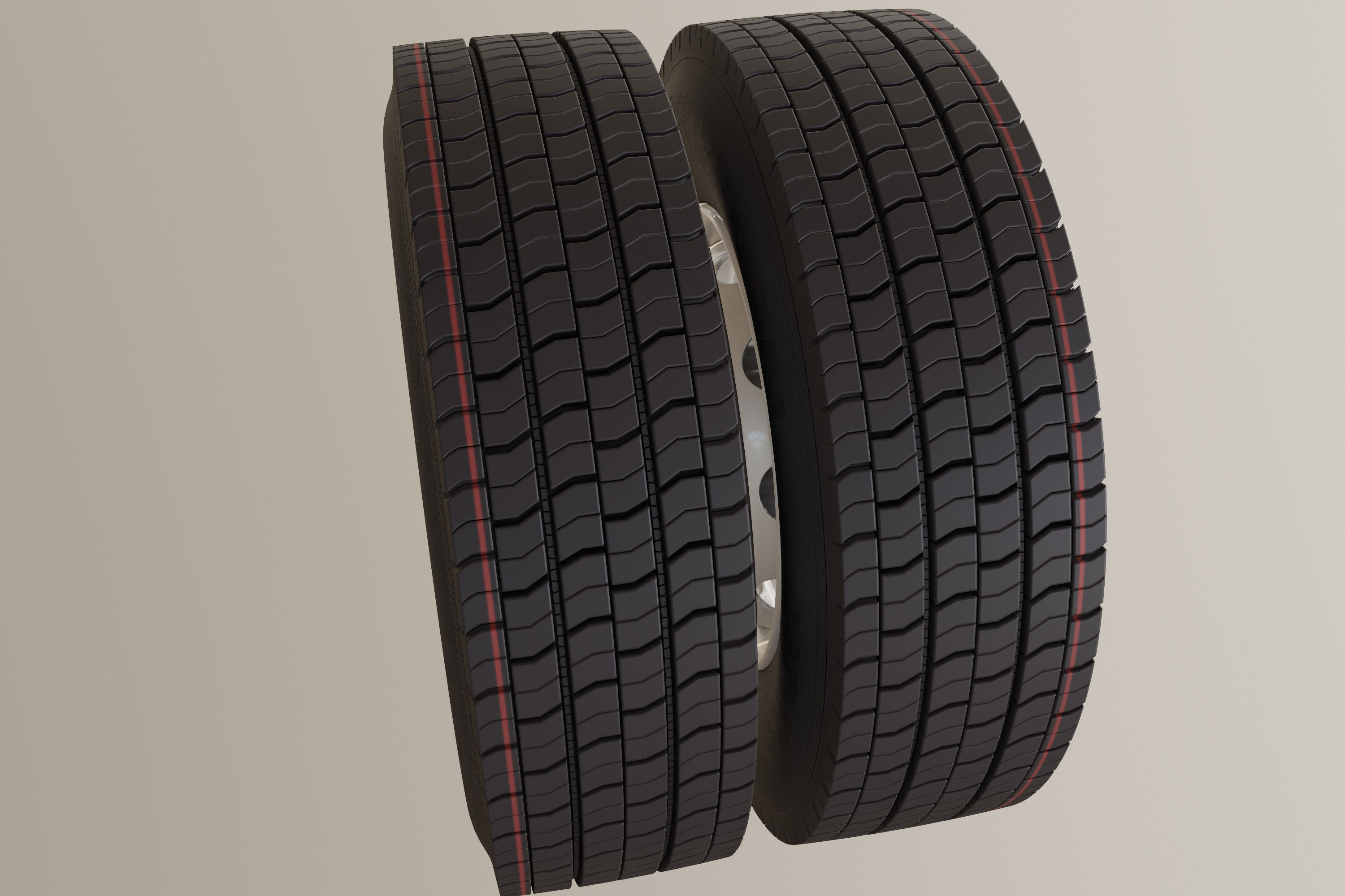 Truck Wheel 3D model_10