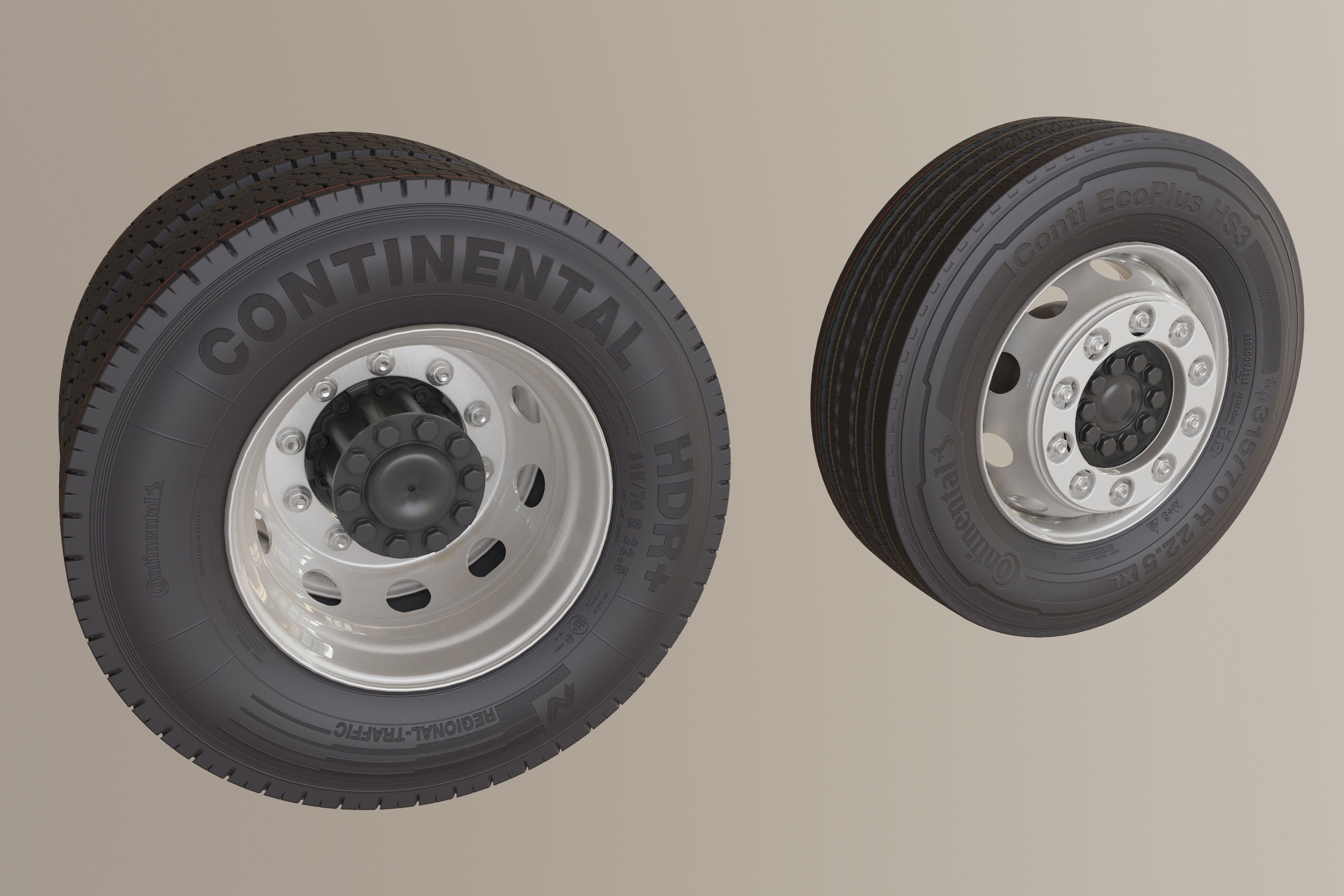 Truck Wheel 3D model_7