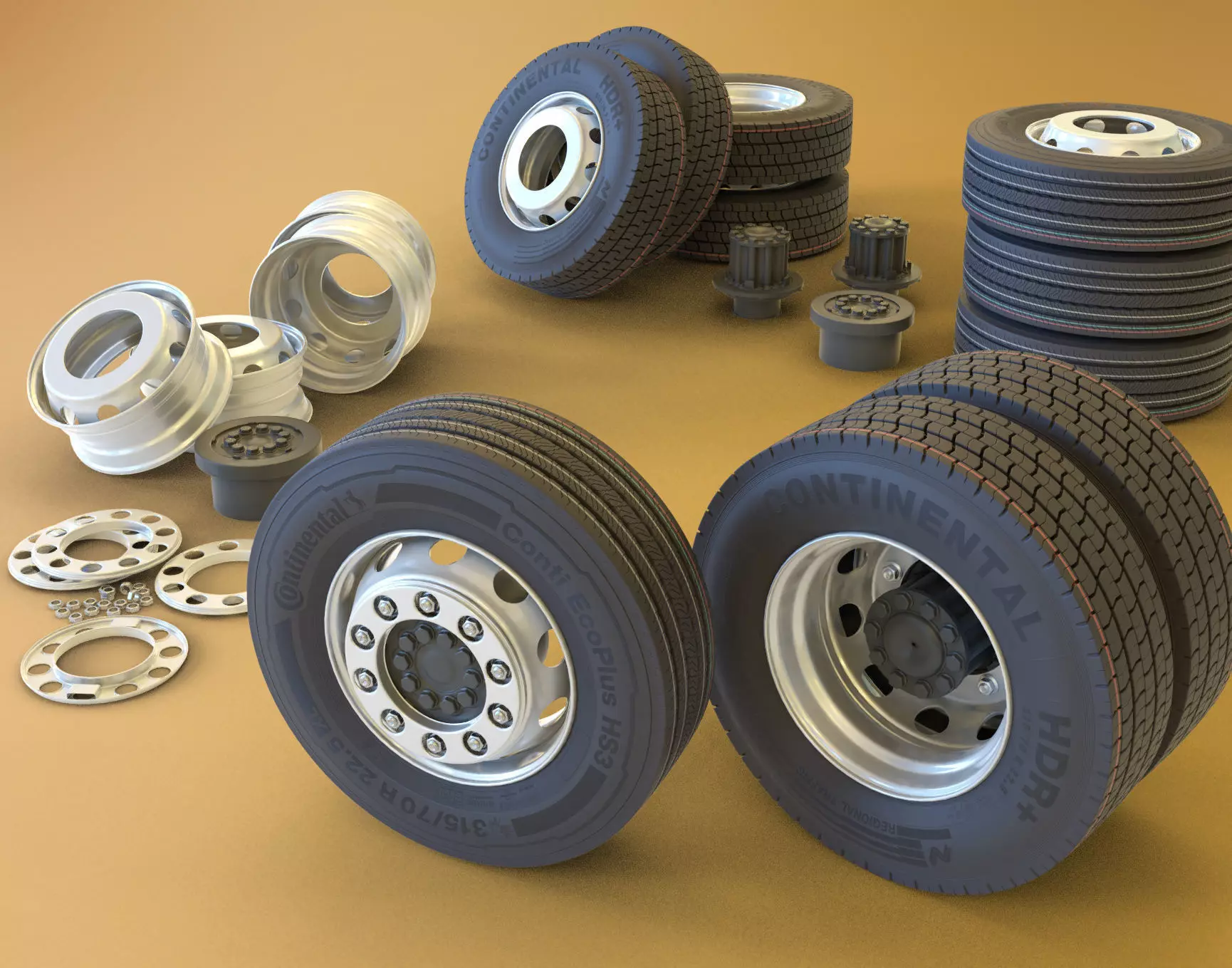 Truck Wheel 3D model_0