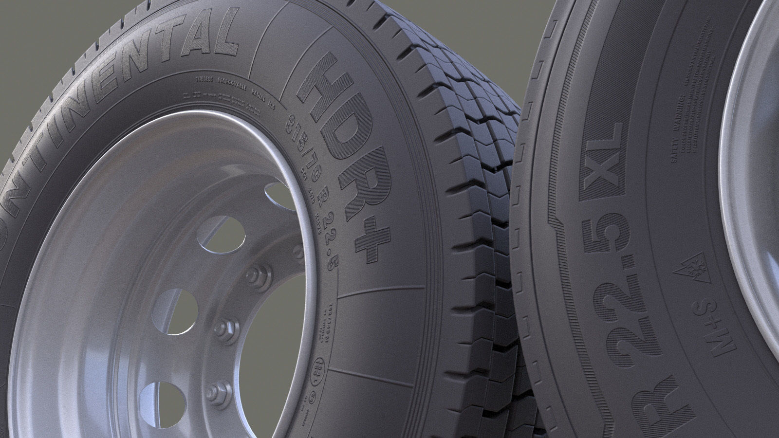 Truck Wheel 3D model_9
