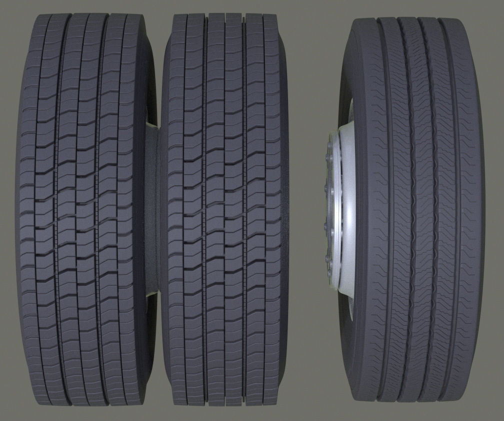 Truck Wheel 3D model_12